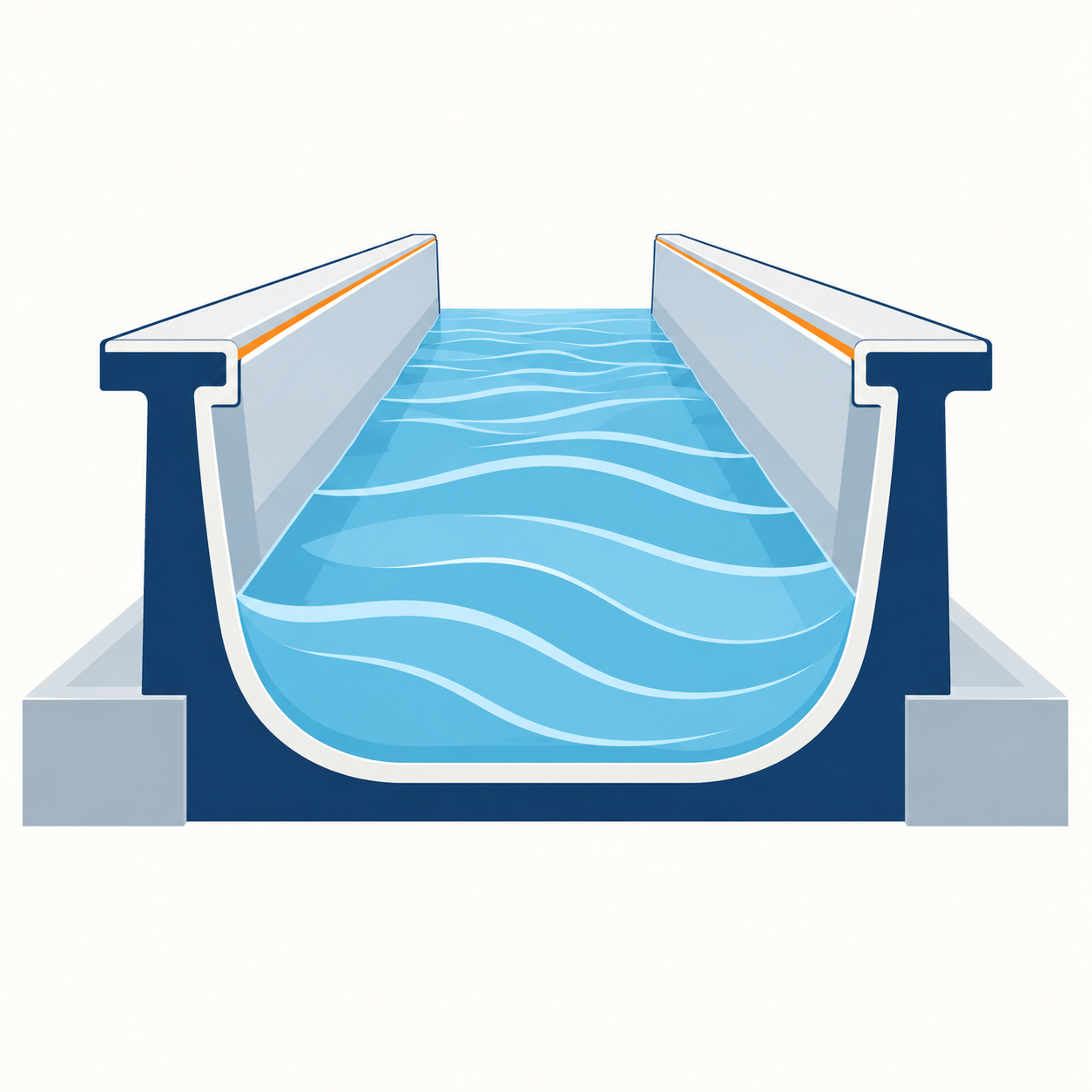 Concept illustration of an open water channel